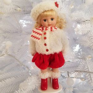 Vintage Kurt S. Adler Christmas Porcelain Doll Ornament